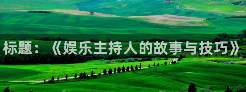 3d和值走势图2元网：标题：《娱乐主持人的故事与技巧》